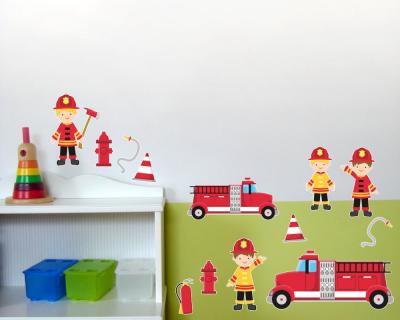 17-teiliges groes Feuerwehr Wandtattoo Set - Ansicht 2