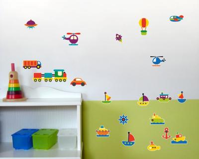 45-teiliges Verschiedene Fahrzeuge Set Wandtattoo - Ansicht 3