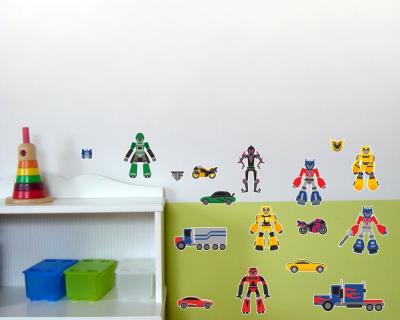 16-teiliges Roboter Set Wandtattoo - Ansicht 2