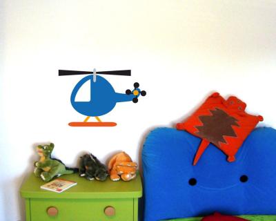 Buntes Wandtattoo  Bunter Hubschrauber 