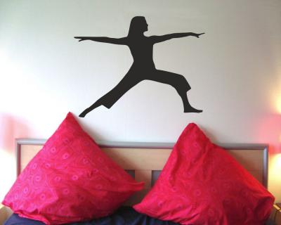 Yoga Virabhadrasana Held Wandtattoo