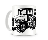 Tasse mit dem Motiv Traktor mit Anhnger Tasse Modellnummer  wei/schwarz
