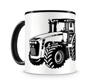 Tasse mit dem Motiv Traktor mit Anhnger Tasse Modellnummer  schwarz/schwarz