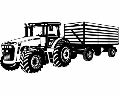 Wandtattoo Traktor mit Anhnger - Ansicht 1
