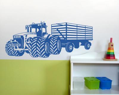 Wandtattoo Groer Traktor mit Anhnger