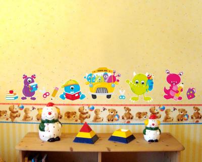 11-teiliges Schulbus Monster Set Wandtattoo - Ansicht 2