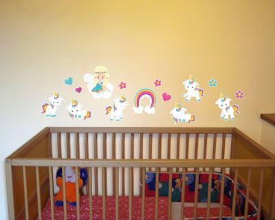 15-teiliges Baby Einhrner Set Wandtattoo - Ansicht 2