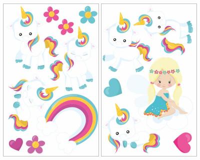 15-teiliges Baby Einhrner Set Wandtattoo