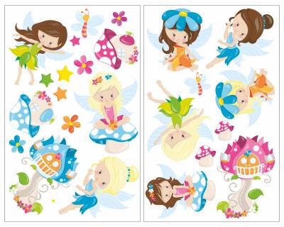 24-teiliges Fee Wandtattoo Set