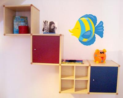 Buntes Wandtattoo  Ser Fisch 