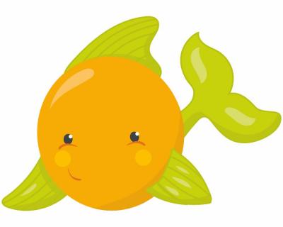 Buntes Wandtattoo "Gelber Fisch"