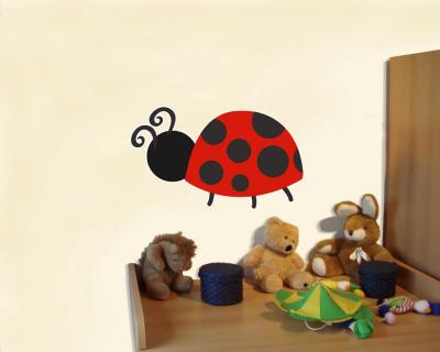 Buntes Wandtattoo  Kleiner Marienkfer 