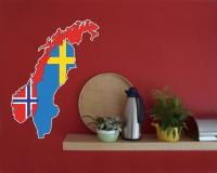 Skandinavien Wandtattoo mit den Nationalflaggen