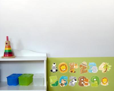 12-teiliges 'Zahlen mit Safari Tieren' Wandtattoo Set - Ansicht 3