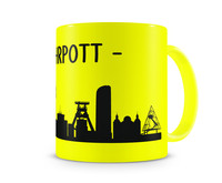 Tasse mit dem Motiv Ruhrpott Skyline Tasse Modellnummer  neon gelb/schwarz