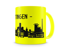 Tasse Hattingen Skyline Tasse Modellnummer  neon gelb/schwarz
