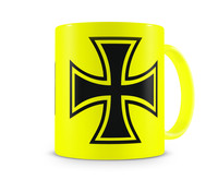Tasse mit dem Motiv Eisernes Kreuz Tasse Modellnummer  neon gelb/schwarz
