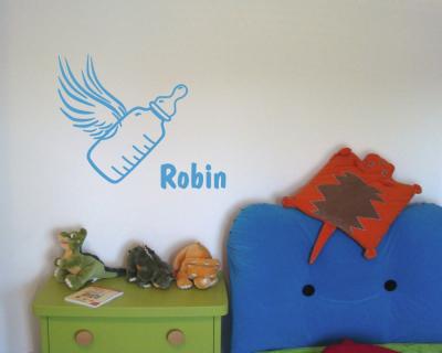 Wandtattoo Nuckelflasche + Wunschname - Ansicht 3