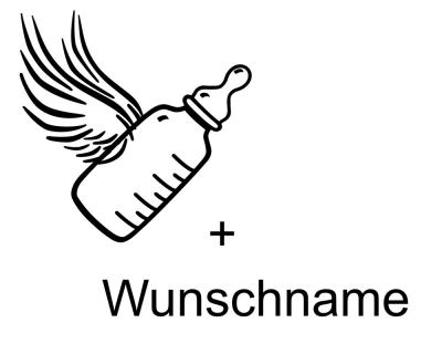 Wandtattoo Nuckelflasche + Wunschname