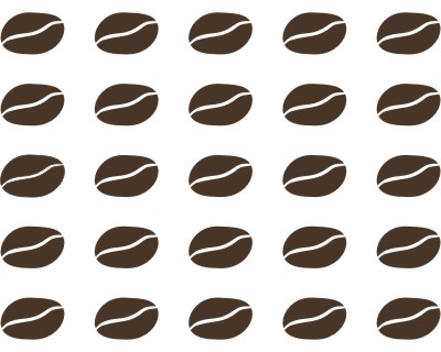 25 Wandtattoo Kaffeebohnen je 2,91x1,92cm braun