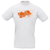 T-Shirt Turntables weiß/neon orange 2XL Sonderangebot
