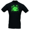 T-Shirt Schlagzeug schwarz/neongrün M Sonderangebot