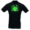 T-Shirt Schlagzeug schwarz/neongrn M Sonderangebot