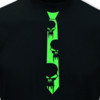Krawatten T-Shirt Vampirtotenkopf neon schwarz/neon grün L Sonderangebot