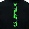 Krawatten T-Shirt Vampirtotenkopf neon schwarz/neon grn L Sonderangebot