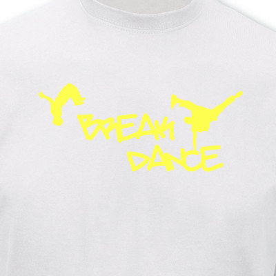 T-Shirt Breakdance wei/neon gelb L Sonderangebot