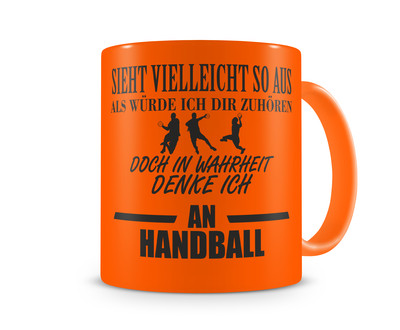 Tasse mit dem Motiv Ich denke an Handball