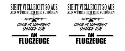 Tasse mit dem Motiv Ich denke an Flugzeuge - Ansicht 2