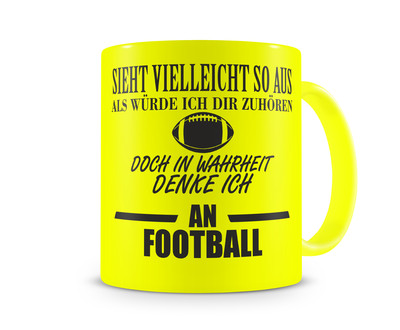 Tazza Da Caffè In Ceramica Con Scritta 'Ich Denke An Football' - Idea Regalo Per Appassionati Di Calcio, 95x82 Mm, Nero