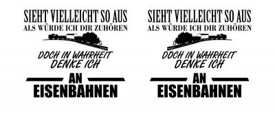Tasse mit dem Motiv Ich denke an Eisenbahnen - Ansicht 2