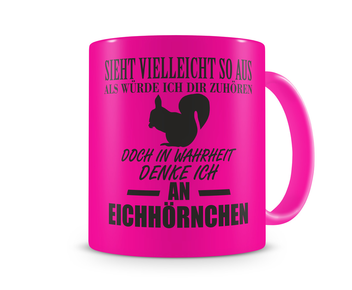 Samunshi Tasse 'Ich Denke An Schafe' - Neon Gelb, 300 Ml, Keramik, Mikrowellen- & Spülmaschinenfest - Lustige Geschenkidee
