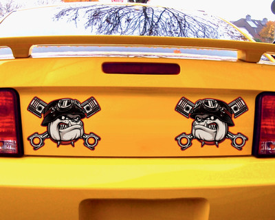 2x Vintage Bulldog Set Aufkleber - Ansicht 3