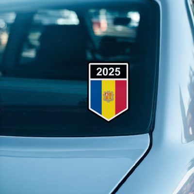 Andorra Wappen mit Jahreszahl Autoaufkleber - Ansicht 2