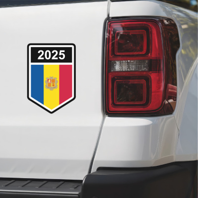 Andorra Wappen mit Jahreszahl Autoaufkleber - Ansicht 3