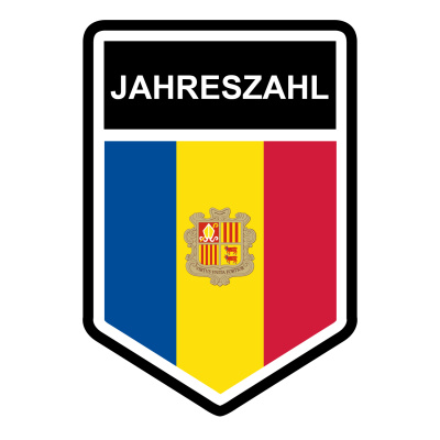 Andorra Wappen mit Jahreszahl Autoaufkleber