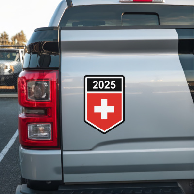 Schweiz Wappen mit Jahreszahl Autoaufkleber - Ansicht 3