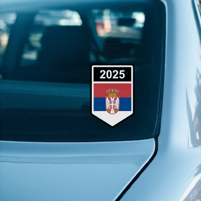 Serbien Wappen mit Jahreszahl Autoaufkleber - Ansicht 2