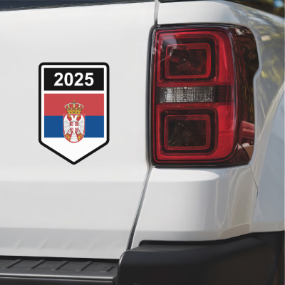 Serbien Wappen mit Jahreszahl Autoaufkleber - Ansicht 3