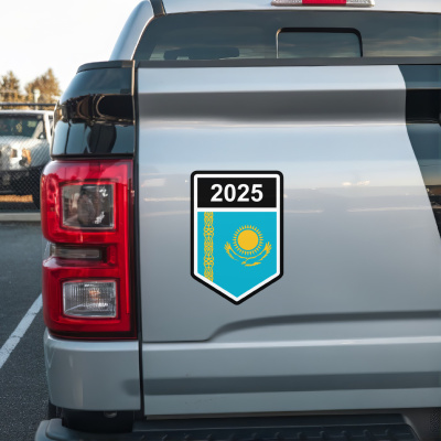 Kasachstan Wappen mit Jahreszahl Autoaufkleber - Ansicht 3