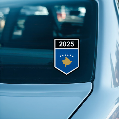 Kosovo Wappen mit Jahreszahl Autoaufkleber - Ansicht 2