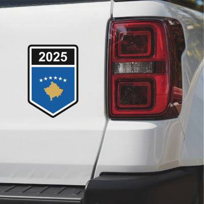 Kosovo Wappen mit Jahreszahl Autoaufkleber - Ansicht 3