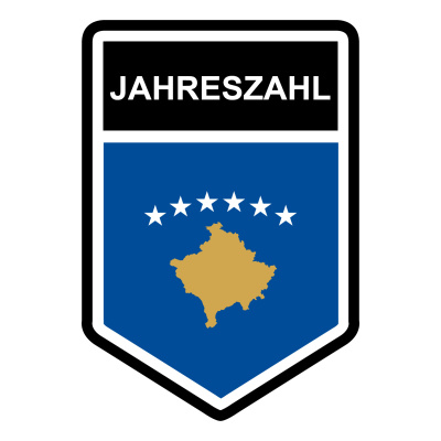 Kosovo Wappen mit Jahreszahl Autoaufkleber