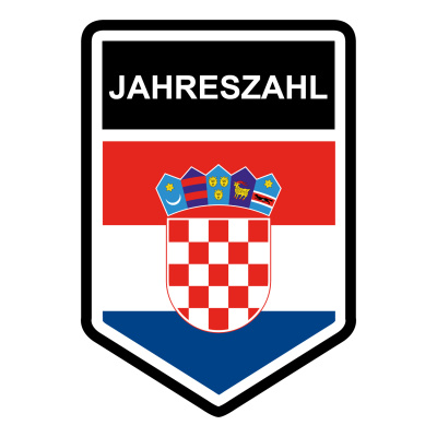 Kroatien Wappen mit Jahreszahl Autoaufkleber