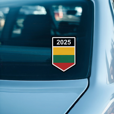 Litauen Wappen mit Jahreszahl Autoaufkleber - Ansicht 2