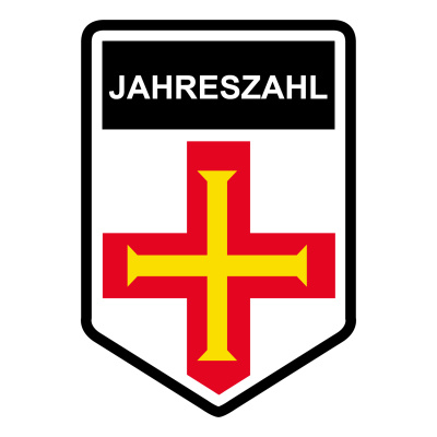 Guernsey Wappen mit Jahreszahl Autoaufkleber