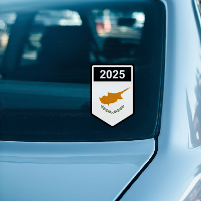 Republik Zypern Wappen mit Jahreszahl Autoaufkleber - Ansicht 2